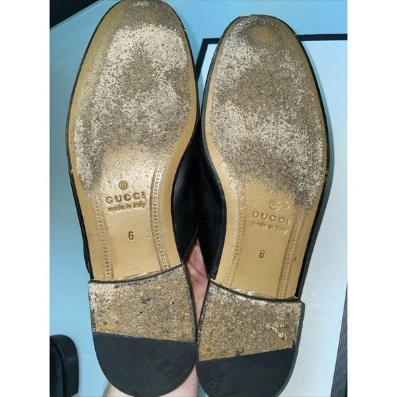 Gucci Black Princetown Mule Leather Horsebit Slipper, Men Size 7 - Picture 3 of 4